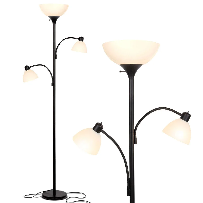  Way Switch Floor Lamp for Multiple Light Intensity Levels Way Switch Floor Lamp for Multiple Light Intensity LevelsDouble - High Brightness Torchiere Floor Lamp with 2 Reading Lights