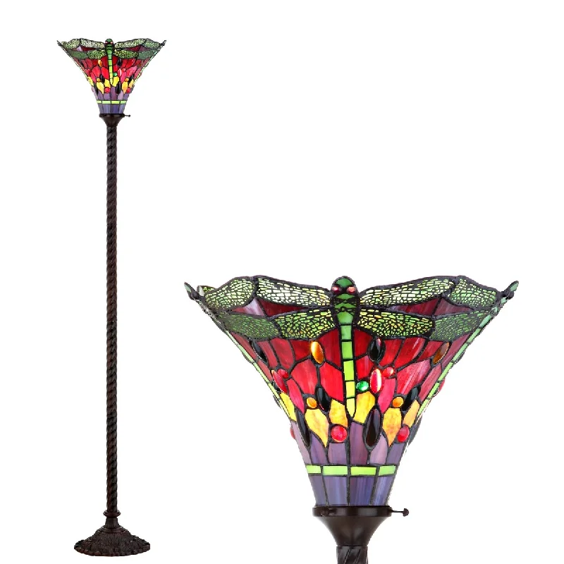 Smart Floor Lamp with Voice Control and Bluetooth ConnectivitySmart Floor Lamp with Voice Control and Bluetooth ConnectivityDragonfly Tiffany-Style 71" Torchiere Floor Lamp, Bronze/Green by JONATHAN Y - 71" H x 15" W x 15" D Smart Floor Lamp with Voice Control and Bluetooth ConnectivitySmart Floor Lamp with Voice Control and Bluetooth ConnectivityDragonfly Tiffany-Style 71" Torchiere Floor Lamp, Bronze/Green by JONATHAN Y - 71" H x 15" W x 15" D