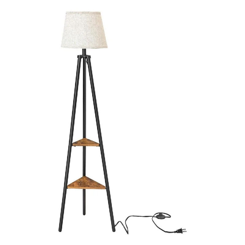 Victorian Style Floor Lamp for Traditional and Elegant InteriorsVictorian Style Floor Lamp for Traditional and Elegant InteriorsDrum Shade Floor Lamp with 2 Open Shelves