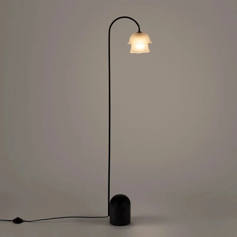 Metal Floor Lamp with a Matte Black Finish for a Sleek LookMetal Floor Lamp with a Matte Black Finish for a Sleek LookFloor Lamp in Metal, Marble and Sandblasted Glass