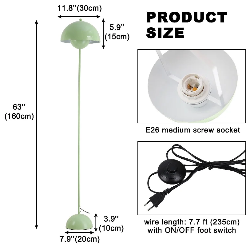 Adjustable Height Floor Lamp for Versatile Lighting NeedsAdjustable Height Floor Lamp for Versatile Lighting NeedsIndustrial Metal Shade White/Black/Gold Floor Lamp with Foot Switch Modern Tall Standing Lamp for Living Room