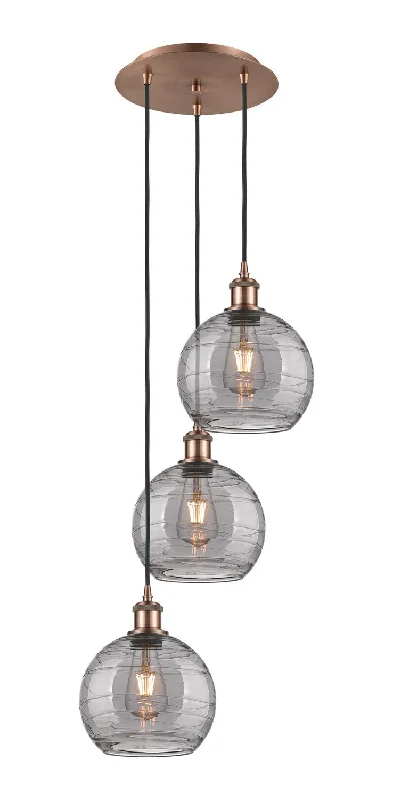 Moroccan Ceiling Lights with Colorful Stained Glass and Geometric CarvingsMoroccan Ceiling Lights with Colorful Stained Glass and Geometric CarvingsInnovations Ballston 113B-3P-AC-G1213-8SM Pendant Light - Antique Copper