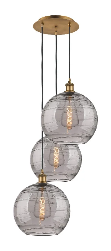 Tropical - Themed Ceiling Lights with Palm - Leaf Shapes and Rattan WrapsTropical - Themed Ceiling Lights with Palm - Leaf Shapes and Rattan WrapsInnovations Ballston 113B-3P-BB-G1213-12SM Pendant Light - Brushed Brass