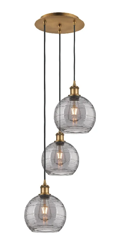 Indian - Themed Ceiling Lights with Intricate Filigree and Mirror WorkIndian - Themed Ceiling Lights with Intricate Filigree and Mirror WorkInnovations Ballston 113B-3P-BB-G1213-8SM Pendant Light - Brushed Brass