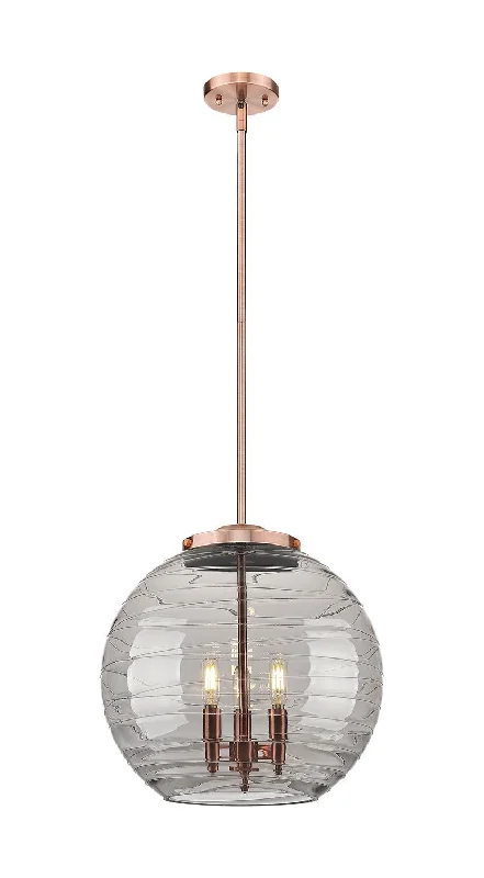 Tropical - Themed Ceiling Lights with Palm - Leaf Shapes and Rattan WrapsTropical - Themed Ceiling Lights with Palm - Leaf Shapes and Rattan WrapsInnovations Ballston 221-3S-AC-G1213-16SM Pendant Light - Antique Copper