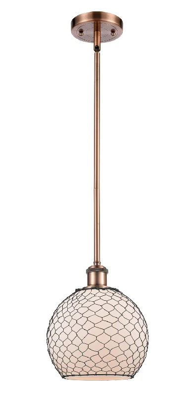Gothic Ceiling Lights with Dark Metalwork and Pointed ArchesGothic Ceiling Lights with Dark Metalwork and Pointed ArchesInnovations Ballston 516-1S-AC-G121-8CBK Pendant Light - Antique Copper