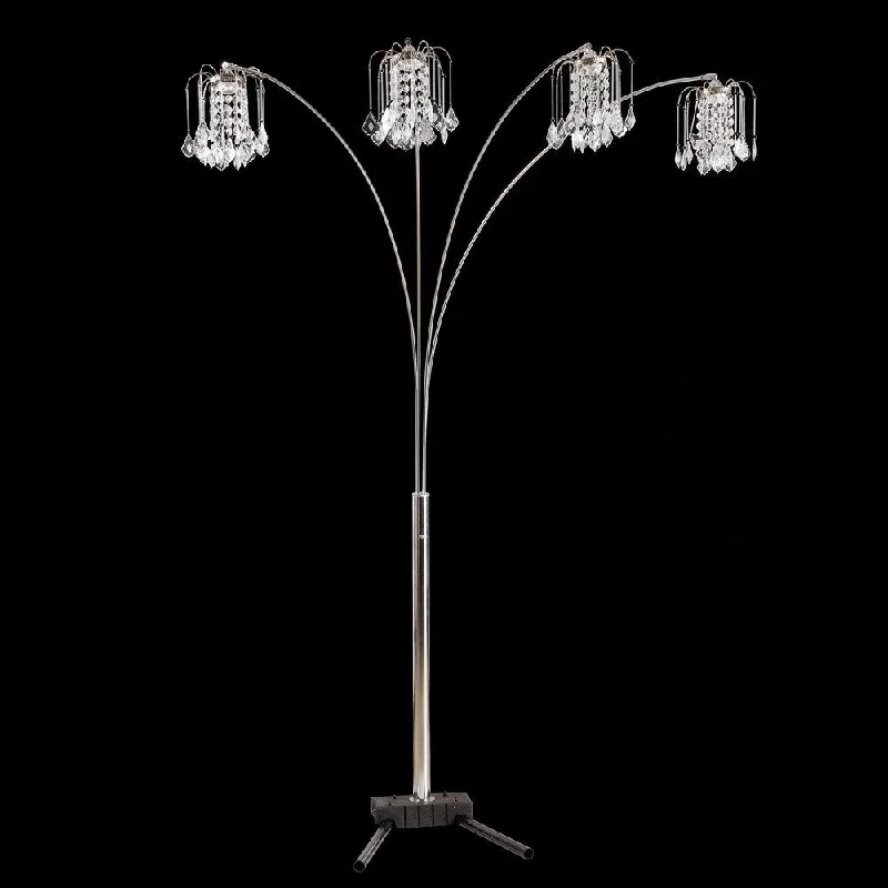 Industrial Style Floor Lamp with Exposed Bulbs for Loft ApartmentsIndustrial Style Floor Lamp with Exposed Bulbs for Loft ApartmentsJournee Home 'Elegance' 84 inch Faux Crystal Arch Floor Lamp