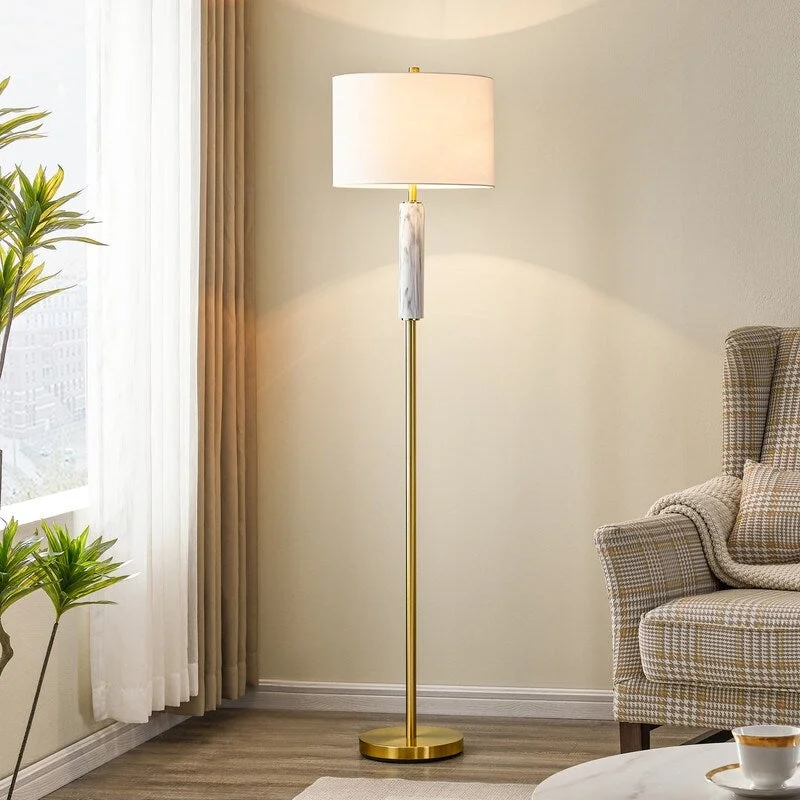 Modern Minimalist Floor Lamp for Contemporary Living RoomsModern Minimalist Floor Lamp for Contemporary Living RoomsKAWOTI 63.75” Traditional Floor Lamp with Faux White Marble - 63.75"