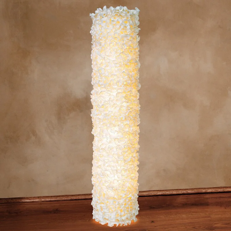 Glass Floor Lamp with Frosted Shades for Soft Diffused LightGlass Floor Lamp with Frosted Shades for Soft Diffused LightLace Tower Floor Lamp in Cream