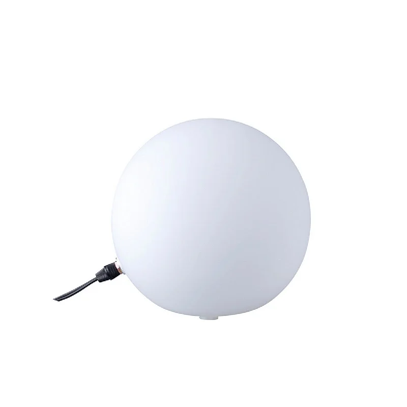 Wood Floor Lamp with Natural Grain for a Warm and Organic FeelWood Floor Lamp with Natural Grain for a Warm and Organic FeelLamp with Spherical Glass Globe and Inbuilt LED,Small,White