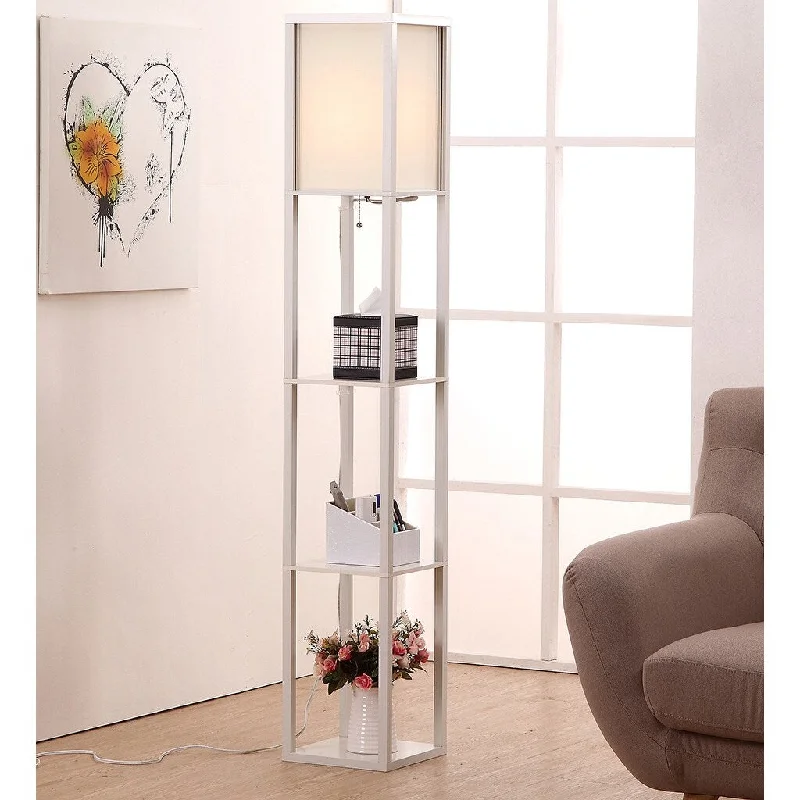 Smart Floor Lamp with Voice Control and Bluetooth ConnectivitySmart Floor Lamp with Voice Control and Bluetooth ConnectivityLauren Taylor - Floor Lamp with Shelf Organizer - 62x10x10"