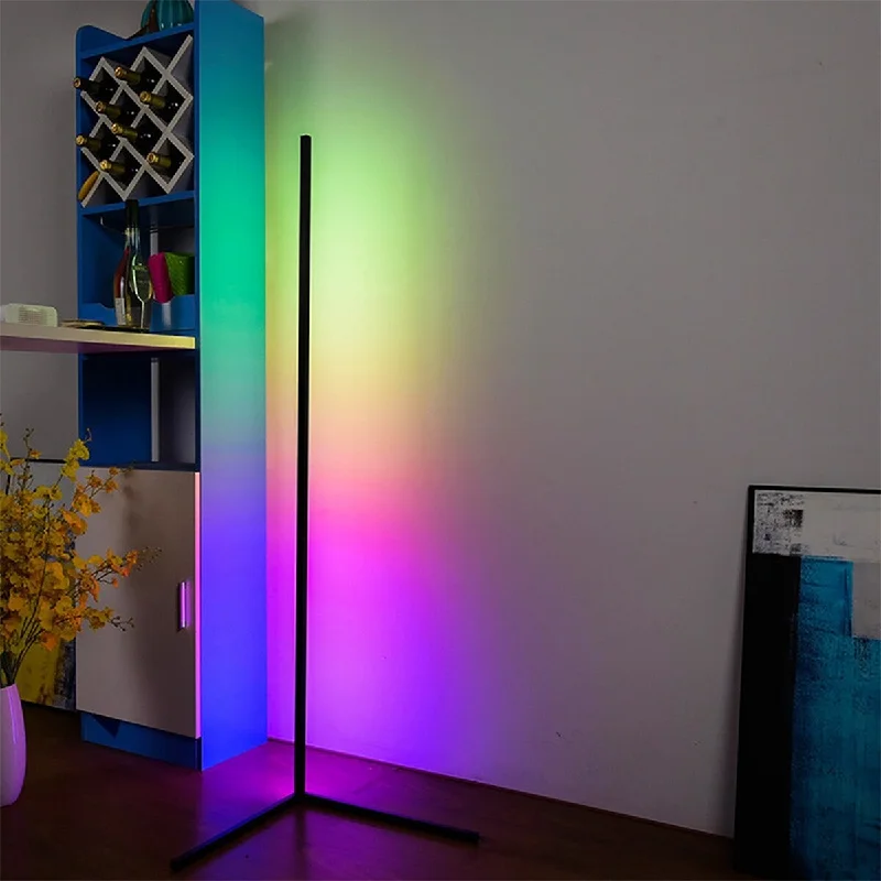 Modern Minimalist Floor Lamp for Contemporary Living RoomsModern Minimalist Floor Lamp for Contemporary Living RoomsLED Corner Floor Lamp Variable Color LED Floor Lamp RGB With Remote