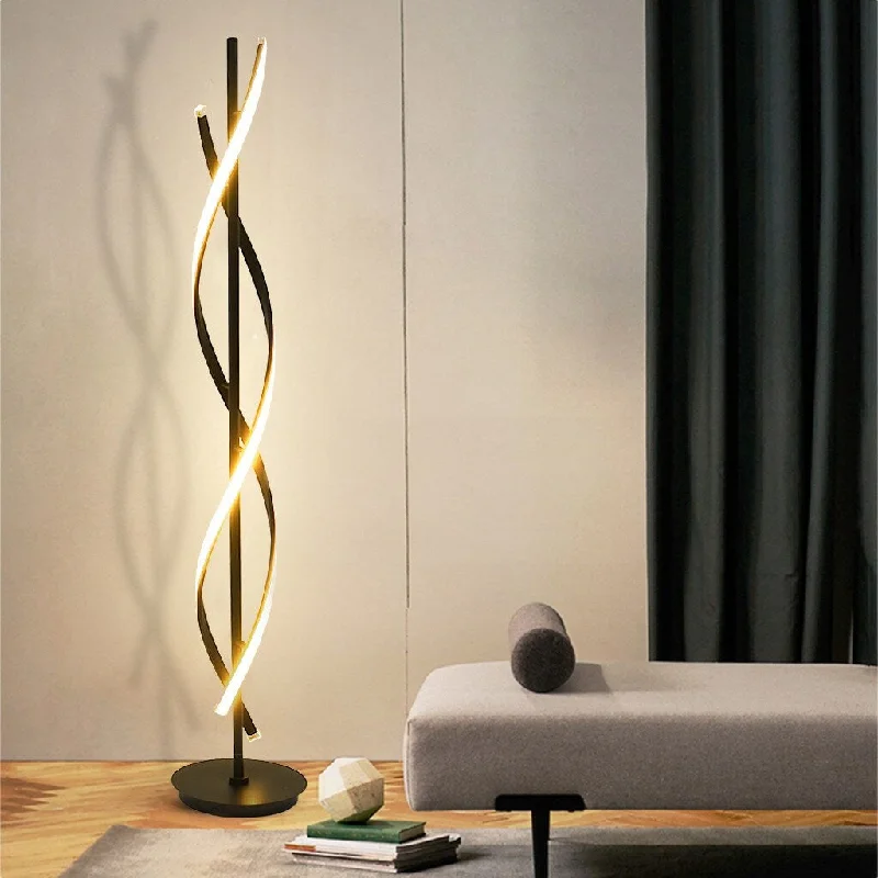 Fabric Floor Lamp with a Linen Shade for a Relaxed AestheticFabric Floor Lamp with a Linen Shade for a Relaxed AestheticLED Spiral Floor Lamp Dimmable Warm White Dinning Living Room Bedrooms Lighting