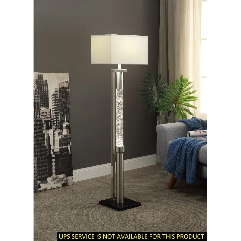 Industrial Style Floor Lamp with Exposed Bulbs for Loft ApartmentsIndustrial Style Floor Lamp with Exposed Bulbs for Loft ApartmentsLuxurious Water Dancing Light Floor Lamp Satin Nickel Finish Metal