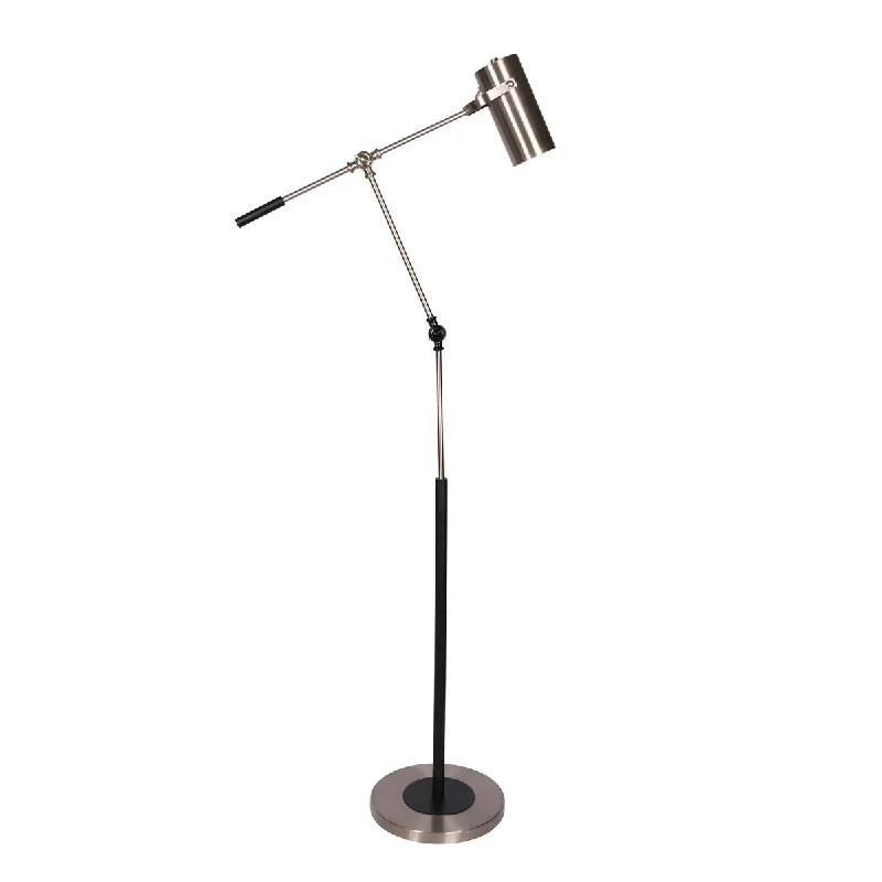 Smart Floor Lamp with Voice Control and Bluetooth ConnectivitySmart Floor Lamp with Voice Control and Bluetooth ConnectivityMetal 58" Swing Arm Floor Lamp, Silver/Black Kd - Nickel