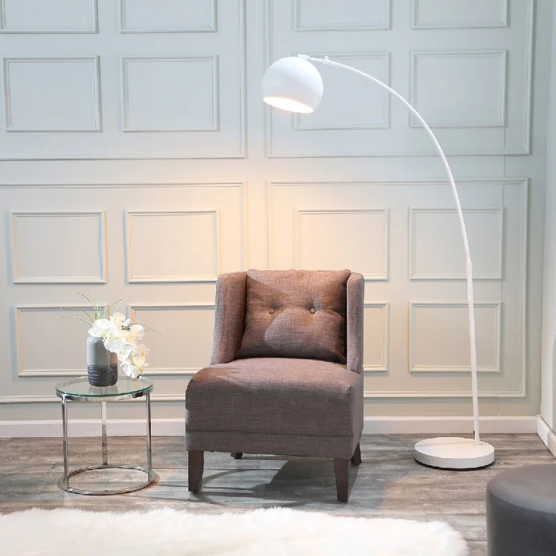 Wood Floor Lamp with Natural Grain for a Warm and Organic FeelWood Floor Lamp with Natural Grain for a Warm and Organic FeelMetal 70" Arc Floor Lamp, Matte White 10"H - 49.0" x 16.0" x 10.0"