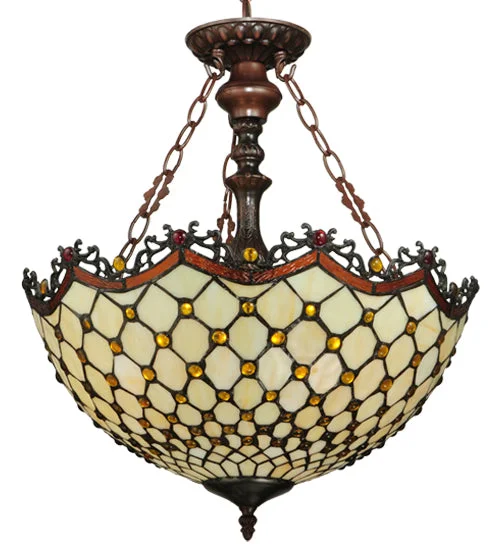 Scandinavian Style Ceiling Lights with Light Wood AccentsScandinavian Style Ceiling Lights with Light Wood AccentsMeyda Lighting 124835 18"W Jeweled Katherine Inverted Pendant