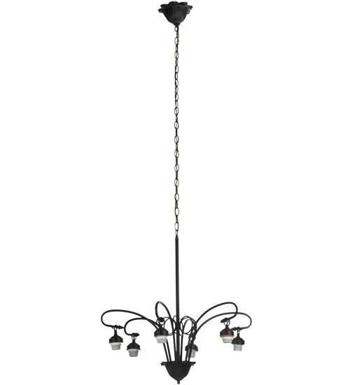Glass Ceiling Lights with Frosted, Colored, or Etched GlassGlass Ceiling Lights with Frosted, Colored, or Etched GlassMeyda Lighting 140457 6 Arm Hanging Victorian Pendant