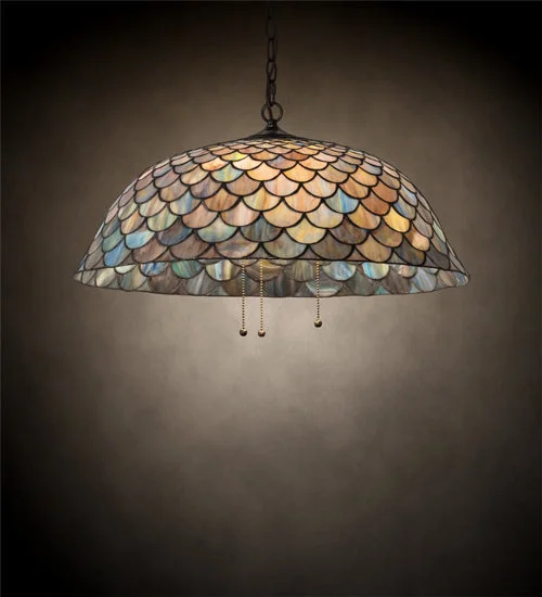 Mediterranean - Style Ceiling Lights with Terra - Cotta and Ceramic DetailsMediterranean - Style Ceiling Lights with Terra - Cotta and Ceramic DetailsMeyda Lighting 142653 24" Wide Tiffany Fishscale Pendant Light