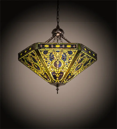 Retro Ceiling Lights Inspired by the 1950s and 1960s DesignRetro Ceiling Lights Inspired by the 1950s and 1960s DesignMeyda Lighting 215903 26" Wide Tiffany Elizabethan Inverted Pendant