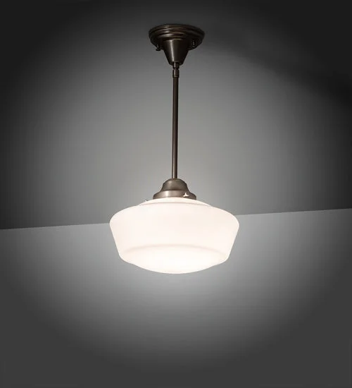 Moroccan Ceiling Lights with Colorful Stained Glass and Geometric CarvingsMoroccan Ceiling Lights with Colorful Stained Glass and Geometric CarvingsMeyda Lighting 219618 12" Wide Schoolhouse W/Traditional Globe Pendant