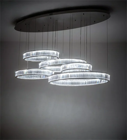 Japanese - Inspired Ceiling Lights with Shoji - Screen - like DiffusersJapanese - Inspired Ceiling Lights with Shoji - Screen - like DiffusersMeyda Lighting 222266 86" Long Beckam 5 Light Cascading Pendant