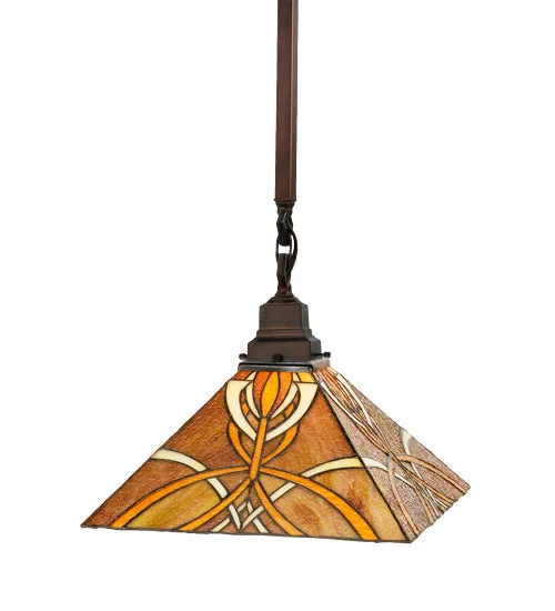 Scandinavian Style Ceiling Lights with Light Wood AccentsScandinavian Style Ceiling Lights with Light Wood AccentsMeyda Lighting 49149 13"Sq Glasgow Bungalow Pendant.609