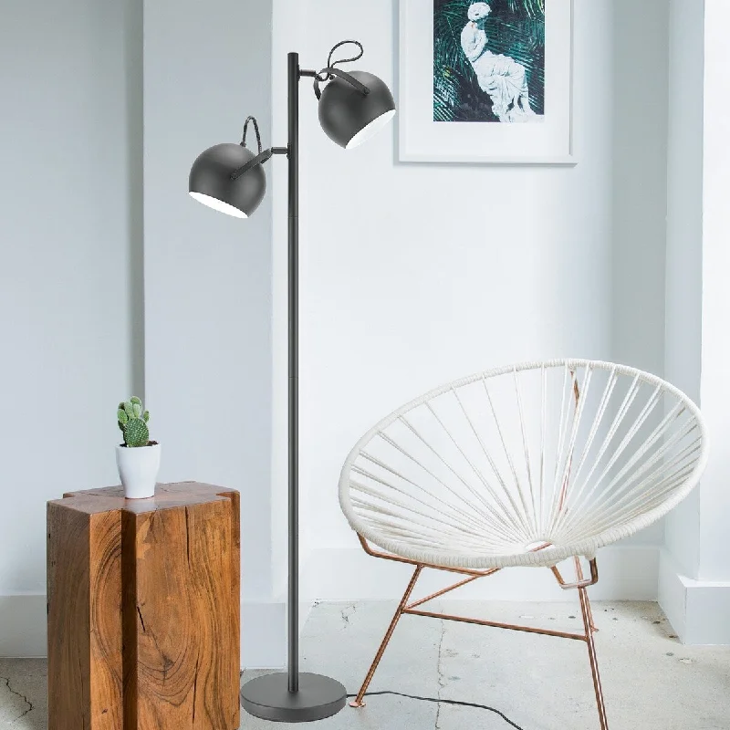 Victorian Style Floor Lamp for Traditional and Elegant InteriorsVictorian Style Floor Lamp for Traditional and Elegant InteriorsMiles 61" Matte Black 2-Light Floor Lamp with In-Line On/Off Foot Switch - one size