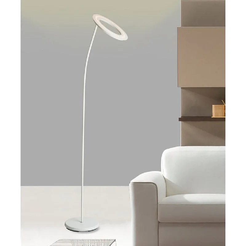 Glass Floor Lamp with Frosted Shades for Soft Diffused LightGlass Floor Lamp with Frosted Shades for Soft Diffused LightModern LED Floor Lamp - Sleek Design, Adjustable Brightness, Energy Efficient - Matte White
