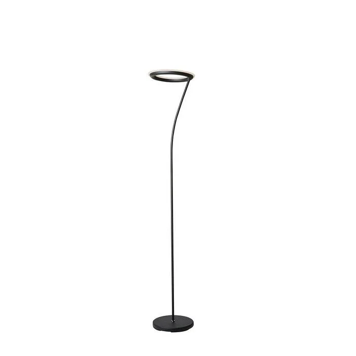 Dimmable Floor Lamp for Adjustable Lighting AmbianceDimmable Floor Lamp for Adjustable Lighting AmbianceModern tall metal matte black finish LED floor lamp with halo design