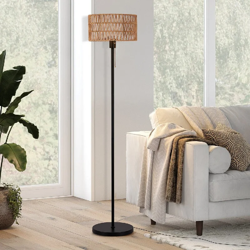 Modern Minimalist Floor Lamp for Contemporary Living RoomsModern Minimalist Floor Lamp for Contemporary Living RoomsNetin 57" Coastal Bohemian Rattan Iron LED Floor Lamp with Pull-Chain, Adjustable 3 Color Temperatures