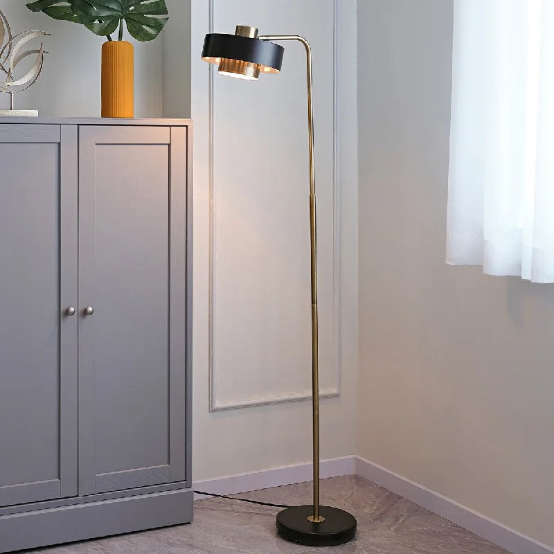 Smart Floor Lamp with Voice Control and Bluetooth ConnectivitySmart Floor Lamp with Voice Control and Bluetooth ConnectivityNovogratz x Globe Felipe 64" Antique Brass Floor Lamp with Matte Black Accents - one size