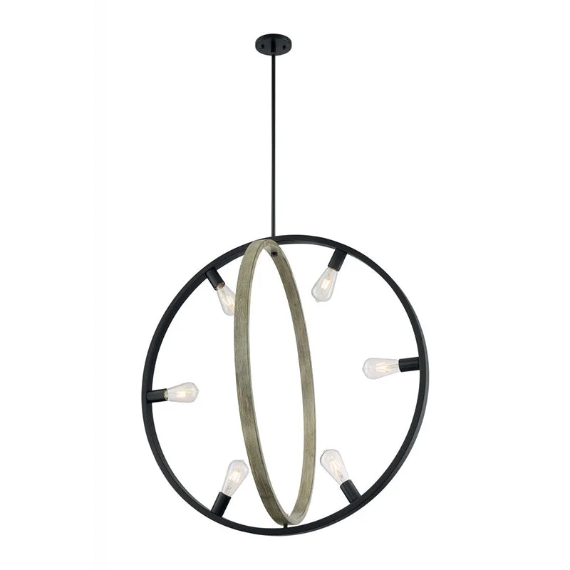 Metal Ceiling Lights in Brass, Copper, Stainless Steel, and IronMetal Ceiling Lights in Brass, Copper, Stainless Steel, and IronNuvo 60-6986 Augusta 6-lt 34" Pendant