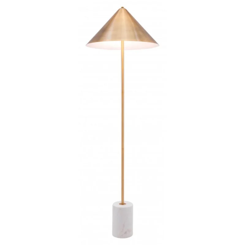 Dimmable Floor Lamp for Adjustable Lighting AmbianceDimmable Floor Lamp for Adjustable Lighting AmbianceOffex Bianca Floor Lamp Gold Plated Steel Neck and White Marble Base - 19.69"L x 19.69"W x 62.99"H