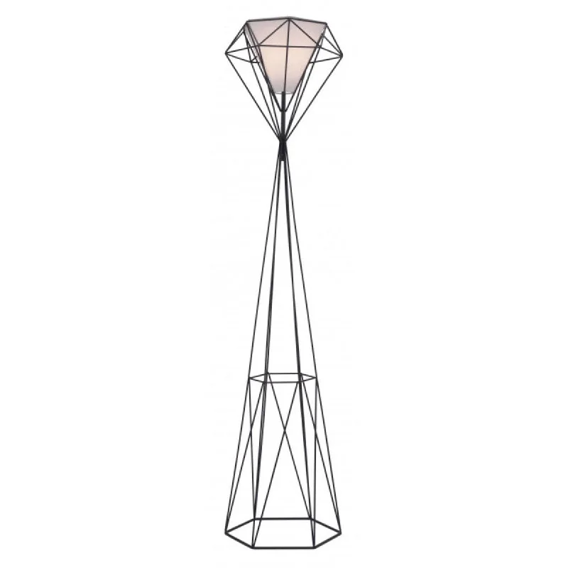 Victorian Style Floor Lamp for Traditional and Elegant InteriorsVictorian Style Floor Lamp for Traditional and Elegant InteriorsOffex Delancey Floor Lamp Glass Shade and Diamond Shape Frame - Black - 14.76"L x 14.76"W x 62.99"H