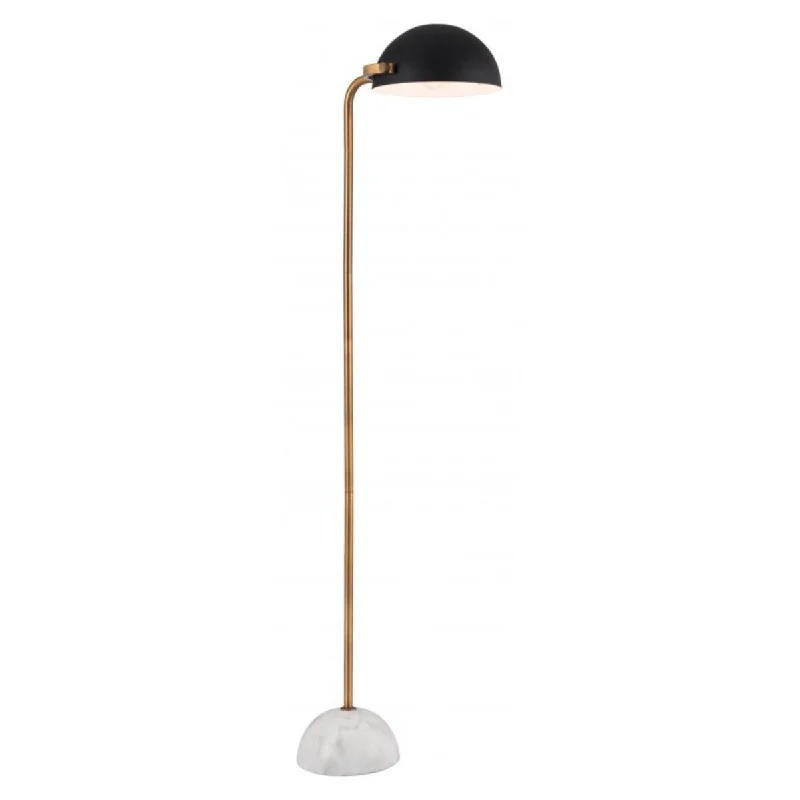 Adjustable Height Floor Lamp for Versatile Lighting NeedsAdjustable Height Floor Lamp for Versatile Lighting NeedsOffex Floor Lamp with Black Steel Shade and White Round Marble Base - 11.81"L x 18.5"W x 60.63"H
