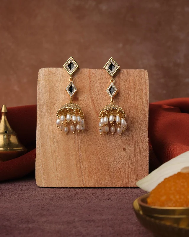 Chinese - Style Ceiling Lights with Red Lantern - Inspired DesignsChinese - Style Ceiling Lights with Red Lantern - Inspired DesignsDual Regal Stone Studded Enamel Pearl Hanging Jhumka
