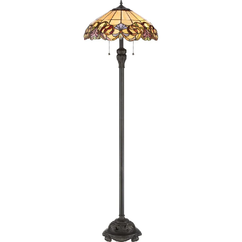 USB Charging Port Floor Lamp for Convenient Device ChargingUSB Charging Port Floor Lamp for Convenient Device ChargingQuoizel Blossom Tiffany-style Imperial Bronze Finish 2-light Floor Lamp