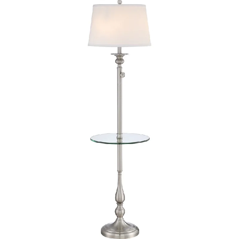 Modern Minimalist Floor Lamp for Contemporary Living RoomsModern Minimalist Floor Lamp for Contemporary Living RoomsQuoizel Vivid Collection White/Nickel-Finished Kin
