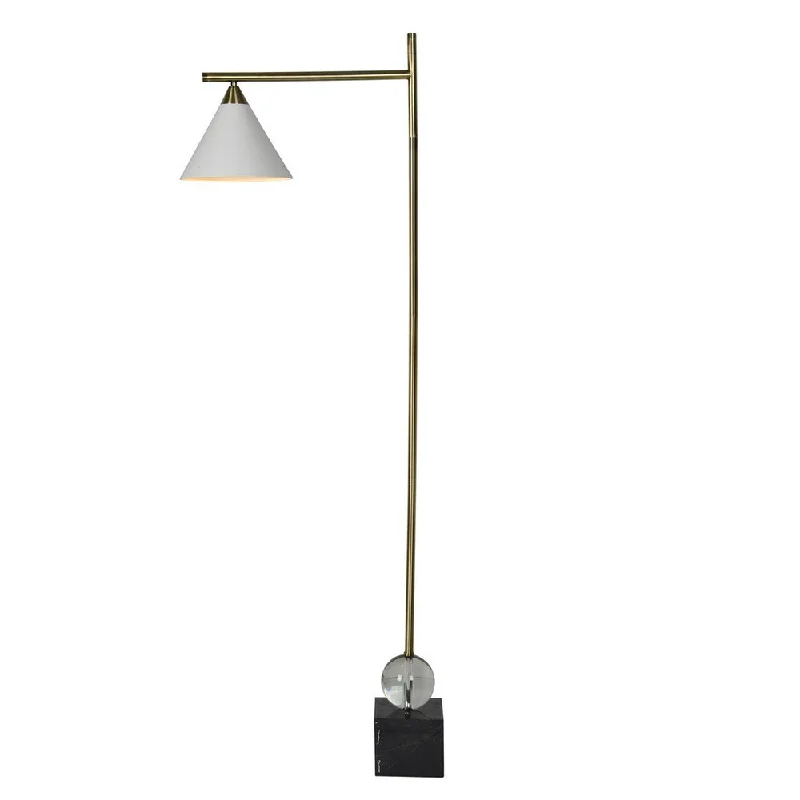 Rustic Farmhouse Style Floor Lamp for Cozy BedroomsRustic Farmhouse Style Floor Lamp for Cozy BedroomsRenwil Halls Modern Geometric Floor Lamp with Black Mable Cube Base