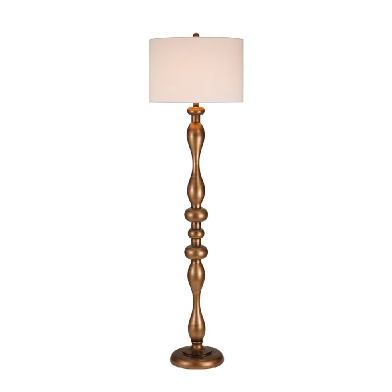 Wood Floor Lamp with Natural Grain for a Warm and Organic FeelWood Floor Lamp with Natural Grain for a Warm and Organic FeelResin 65" Turned Look Floor Lamp, Copper