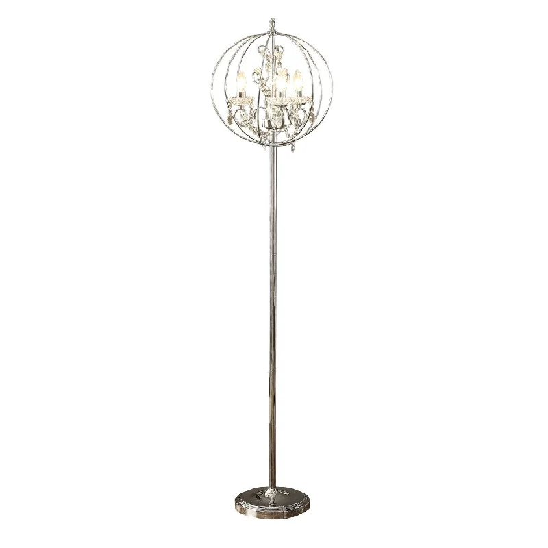 Marble Base Floor Lamp for a Touch of LuxuryMarble Base Floor Lamp for a Touch of LuxuryShine 61 Inch Floor Lamp, Chandelier Style, Crystal and Metal, Chrome