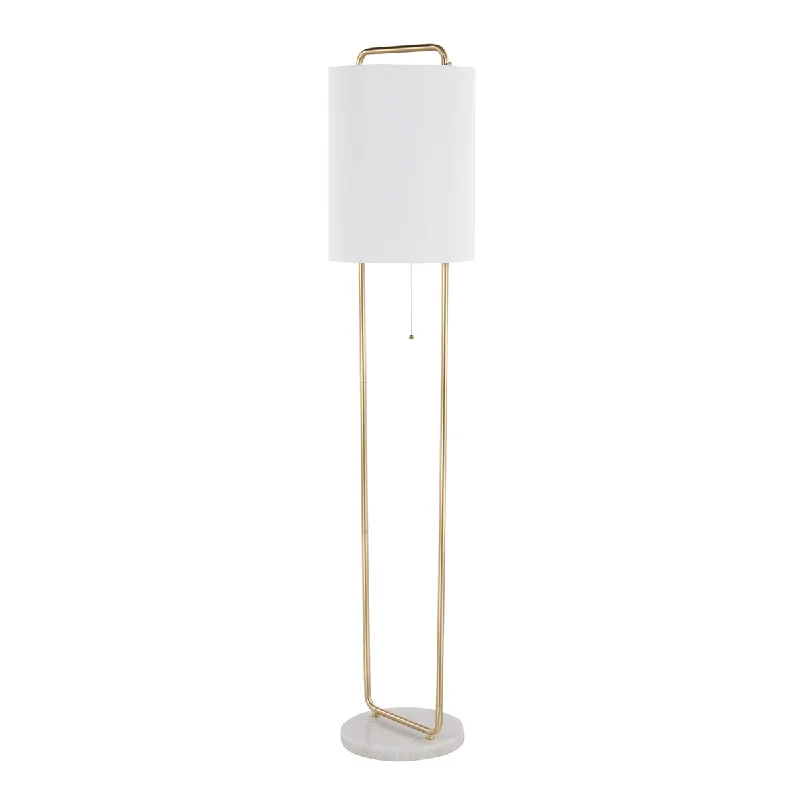 Glass Floor Lamp with Frosted Shades for Soft Diffused LightGlass Floor Lamp with Frosted Shades for Soft Diffused LightSilver Orchid Battista Floor Lamp
