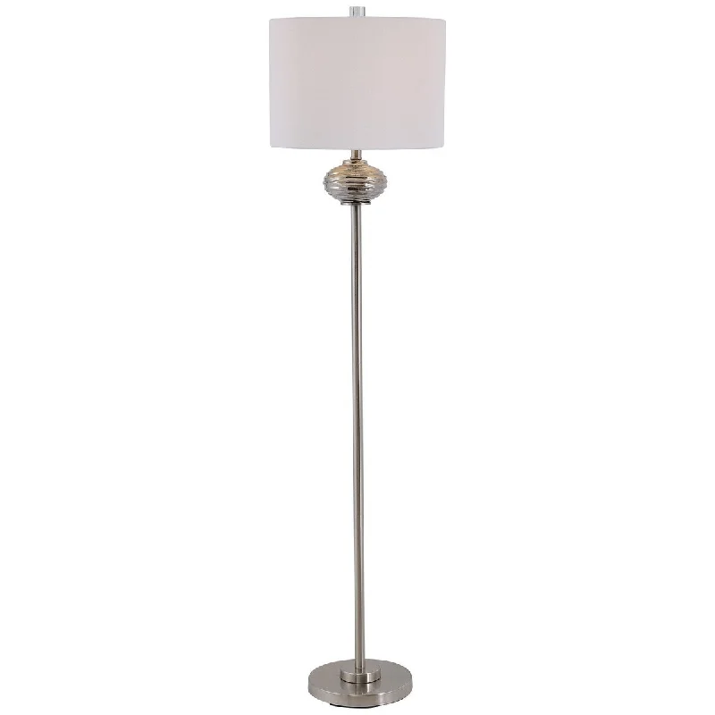 Victorian Style Floor Lamp for Traditional and Elegant InteriorsVictorian Style Floor Lamp for Traditional and Elegant InteriorsStalk Design Metal Floor Lamp with Elliptical Accent, Silver