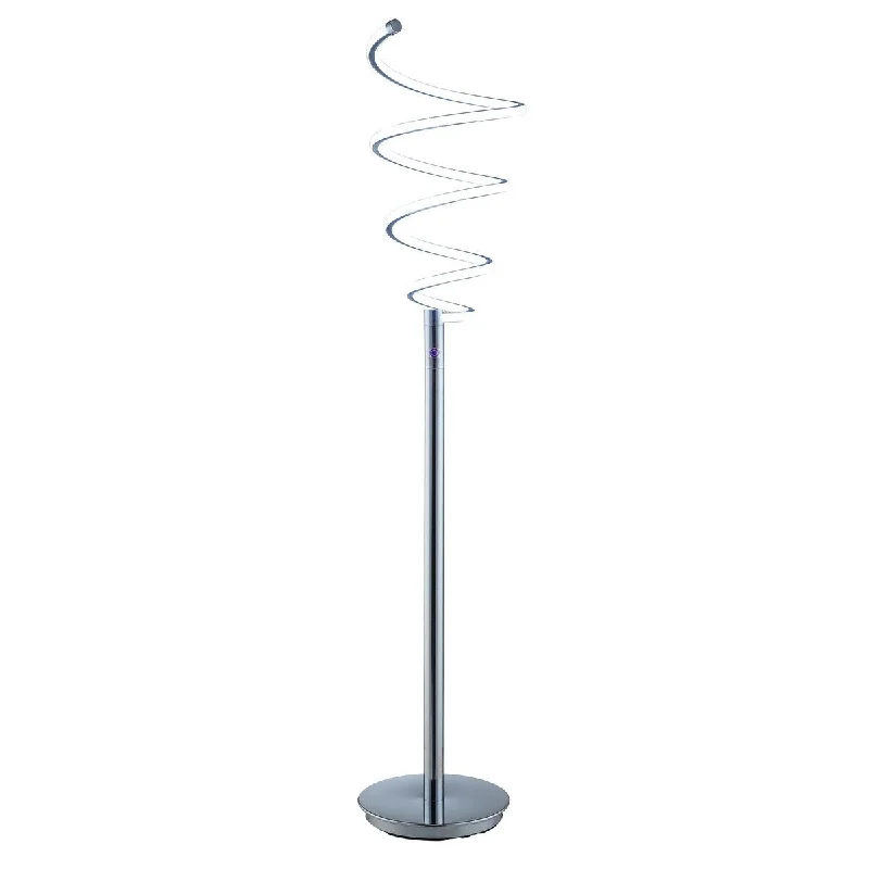Fabric Floor Lamp with a Linen Shade for a Relaxed AestheticFabric Floor Lamp with a Linen Shade for a Relaxed AestheticSun 58 Inch Floor Lamp, Accent Twisted Modern Design, LED Chrome Base