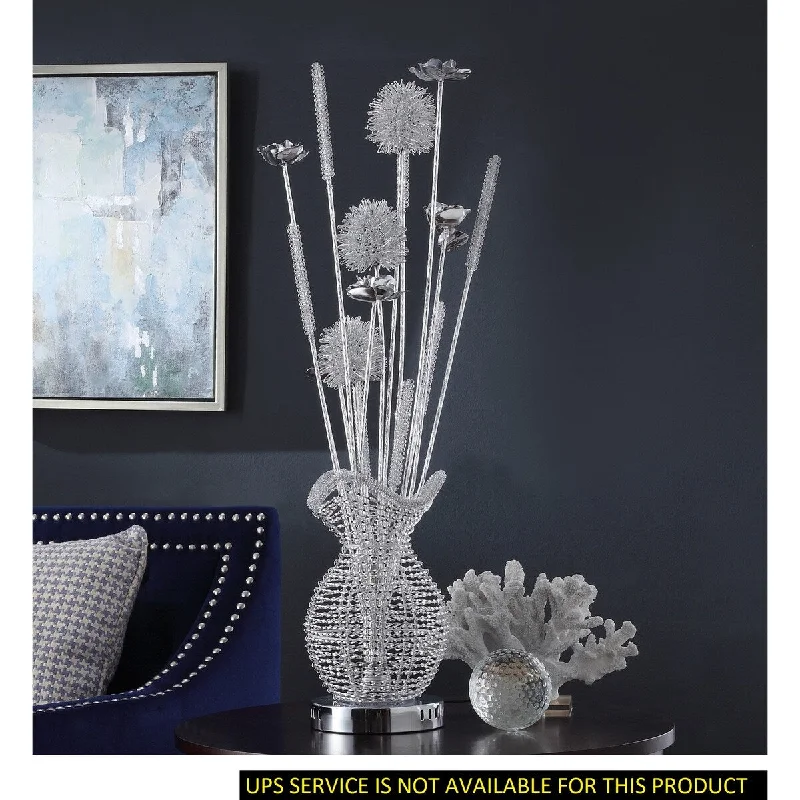 Industrial Style Floor Lamp with Exposed Bulbs for Loft ApartmentsIndustrial Style Floor Lamp with Exposed Bulbs for Loft ApartmentsTable Lamp, LED Night Light Chrome Finish Metal Base Luxury Lamp
