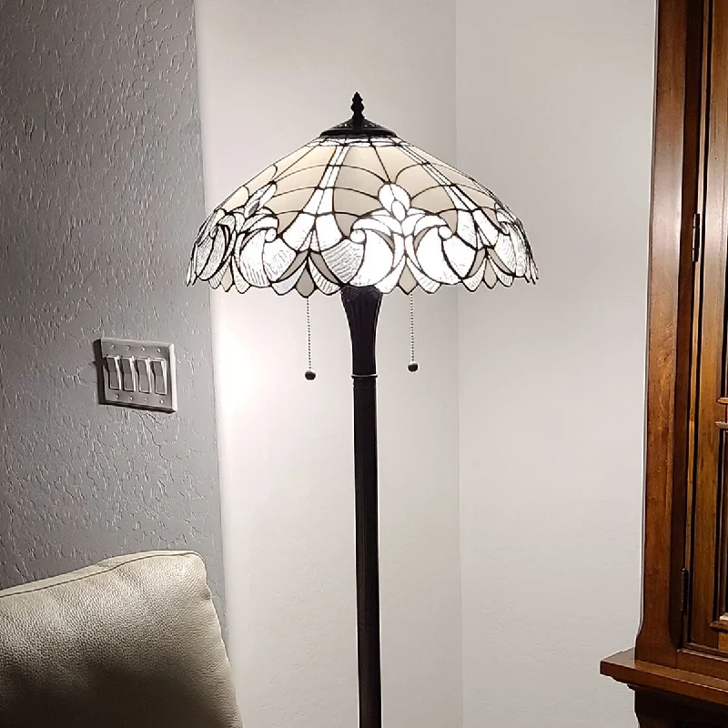 Adjustable Height Floor Lamp for Versatile Lighting NeedsAdjustable Height Floor Lamp for Versatile Lighting NeedsTiffany Style Floor Lamp Jagged Edge Standing 62" Tall Stained Glass White Baroque Bedroom Reading AM205FL18B Amora Lighting
