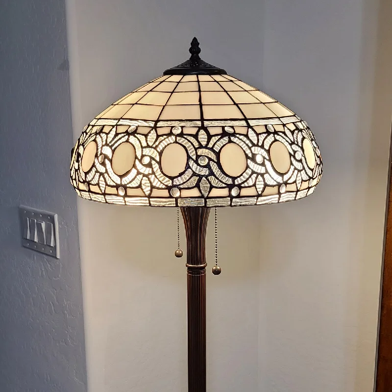 Victorian Style Floor Lamp for Traditional and Elegant InteriorsVictorian Style Floor Lamp for Traditional and Elegant InteriorsTiffany Style Floor Lamp Standing 62" Tall Stained Glass White Mahogany Bedroom Reading Gift AM232FL16B Amora Lighting