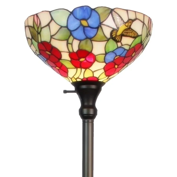 USB Charging Port Floor Lamp for Convenient Device ChargingUSB Charging Port Floor Lamp for Convenient Device ChargingTiffany-style Hummingbirds/ Flowers Design Torchiere Floor Lamp