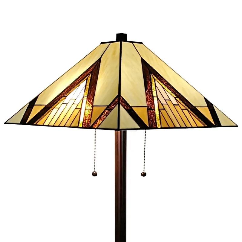 Adjustable Height Floor Lamp for Versatile Lighting NeedsAdjustable Height Floor Lamp for Versatile Lighting NeedsTiffany Style Mission Standing Floor Lamp 62" Tall Stained Glass AM352FL17 Amora Lighting - Brown